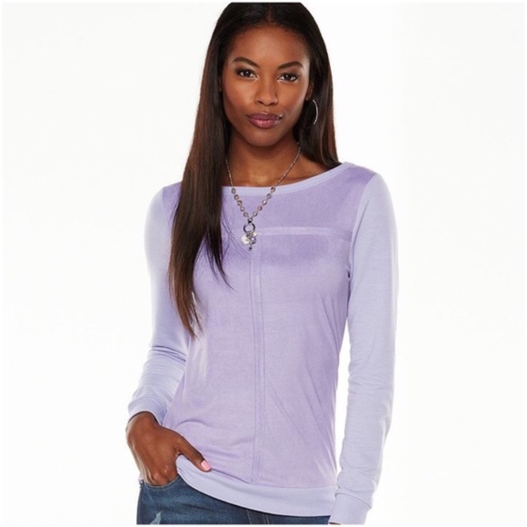 Juicy Couture Tops - JUICY COUTURE Women’s Lavender Soft Faux Suede Top